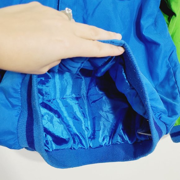 Disney Store Boys Mickey Mouse Varsity Jacket Bright Blue Green Snap Size 9/10 - Picture 6 of 12